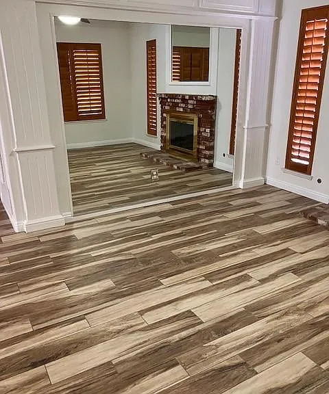 Living Room with Ceiling to Floor Mirror