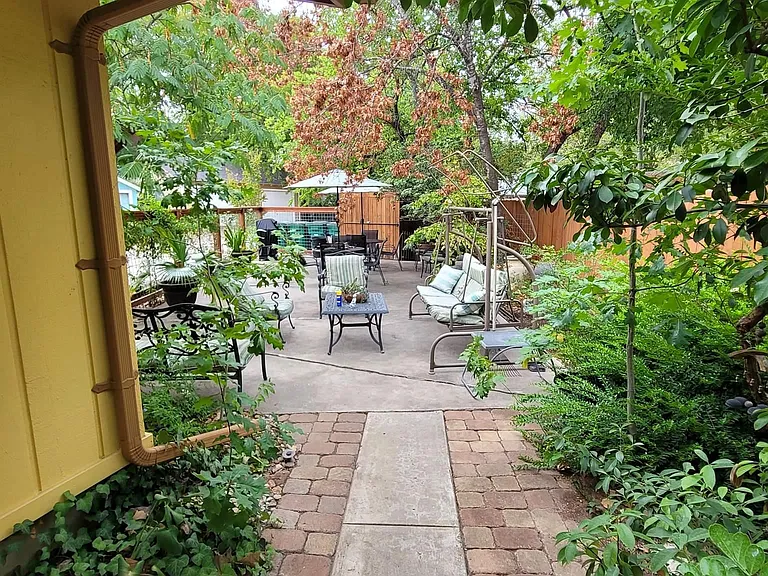 Southside walkway to patio