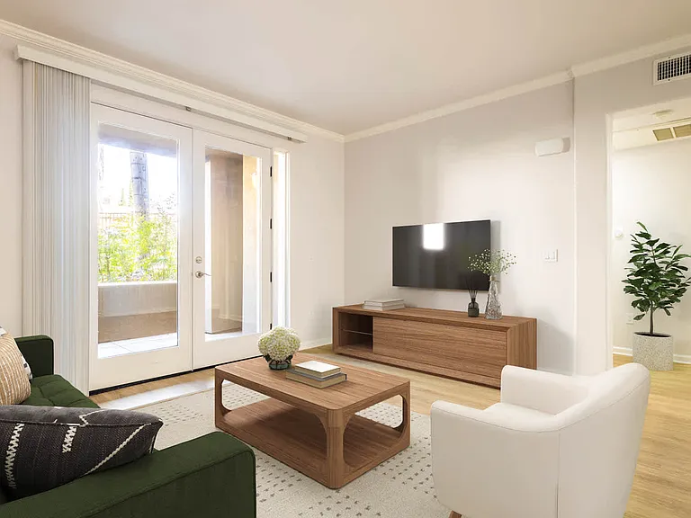 Living Room with Patio and Hard Surface Flooring