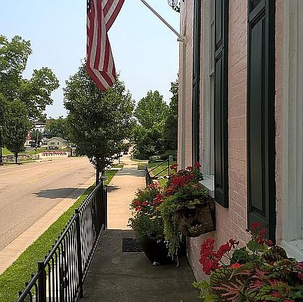 Two blocks east of downtown
