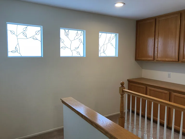 Windows at top of stairs