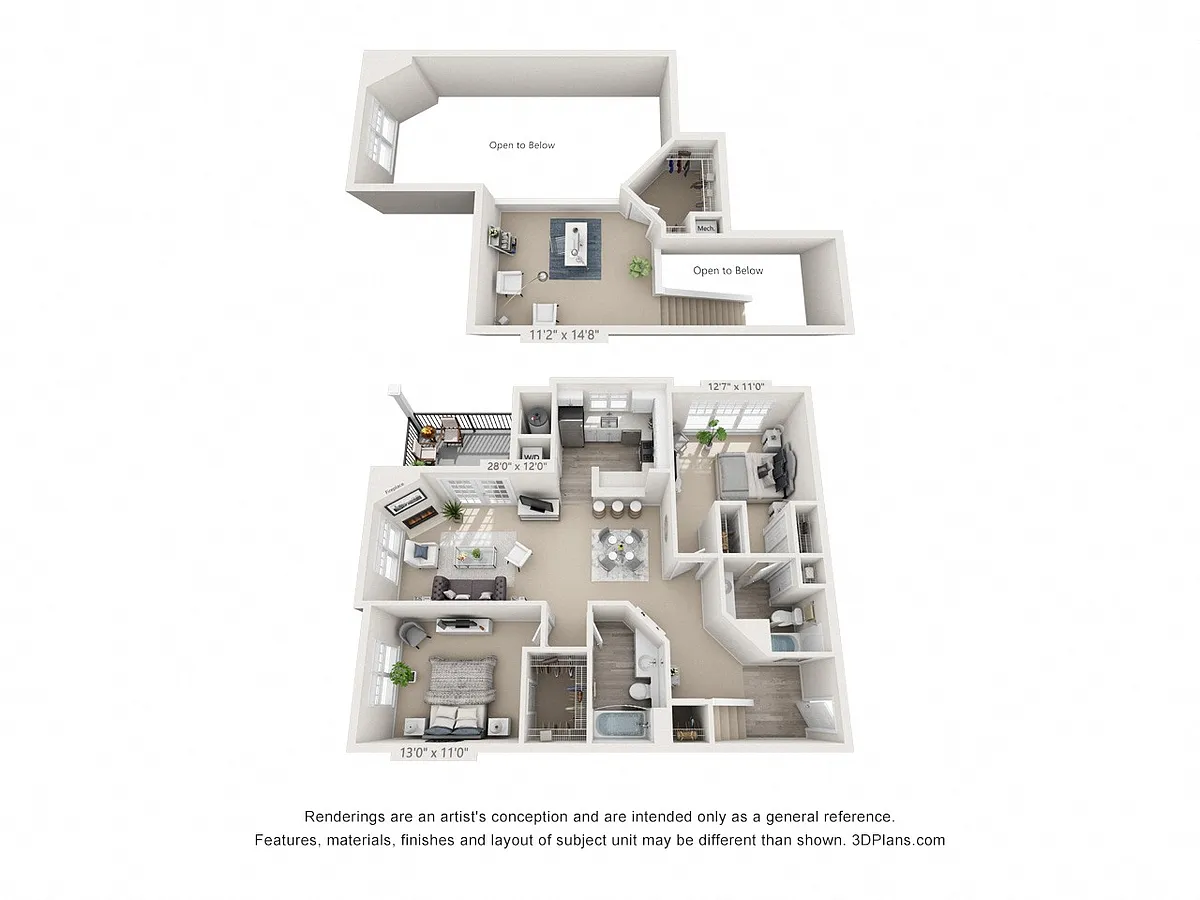 Floor plan Montpelier Loft - Renovated