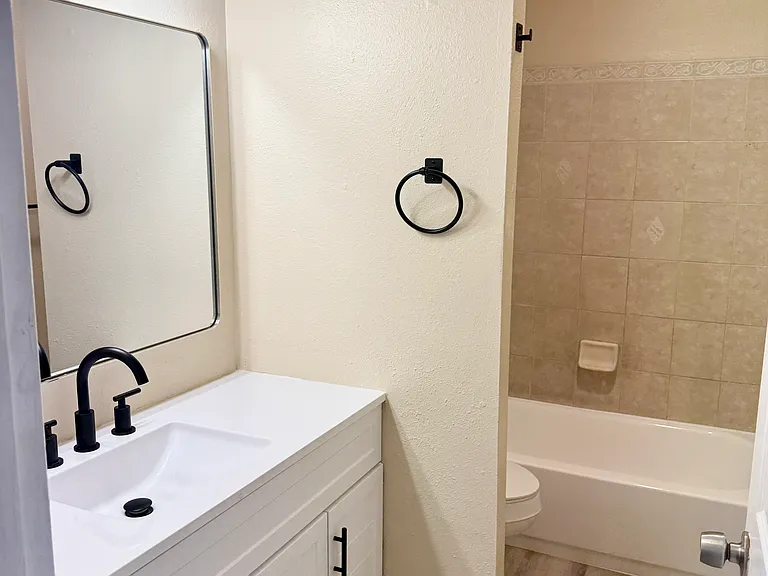 Tub with new shower fixtures