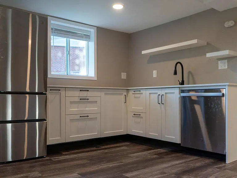Brand new kitchen with new stainless steel appliances