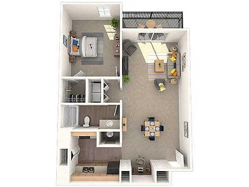Floor plan 1x1K