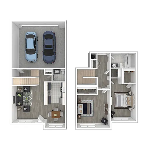 Floor plan 2 Bedroom Townhome