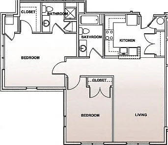 Floor plan Two Bedroom - 2B