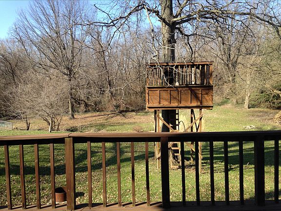 view from kitchen- backyard