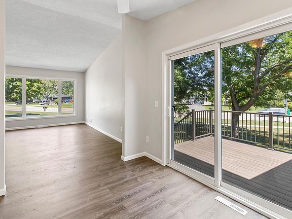 Dining room with walk-out patio door to deck