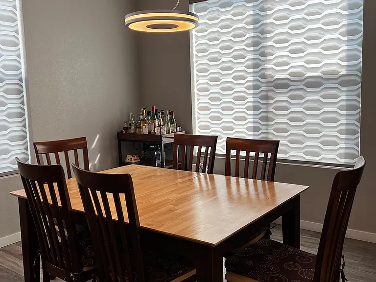Dining area with dedicated hue lighting