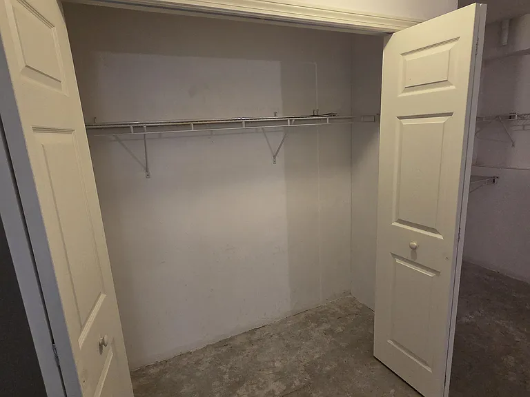 Storage closet in garage storage area