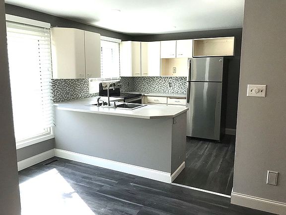 stainless fridge, dishwasher