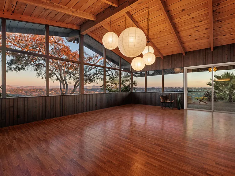 Expansive living room open concept kitchen