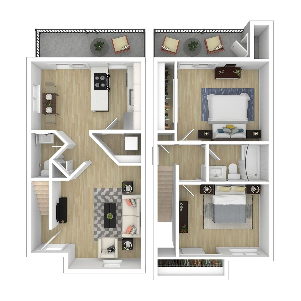 Floor plan 2 Bedroom 1.5 Bath