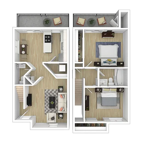 Floor plan 2 Bedroom 1.5 Bath