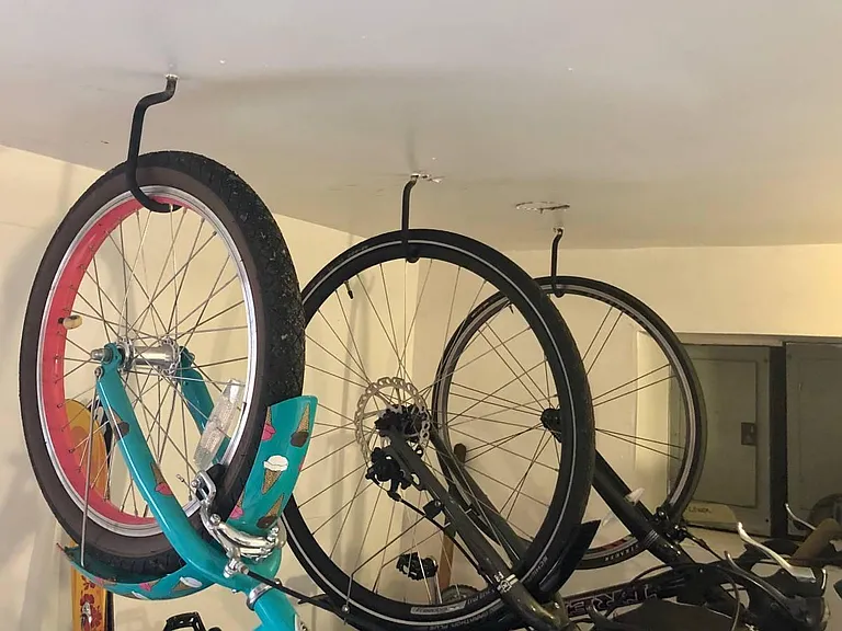 Storage area - bike hooks