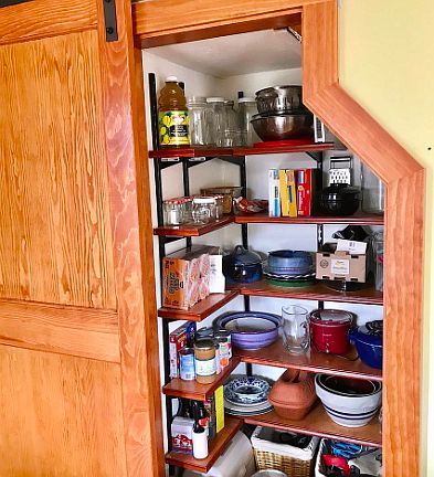 pantry with barn door