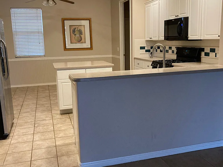 Kitchen with built in island