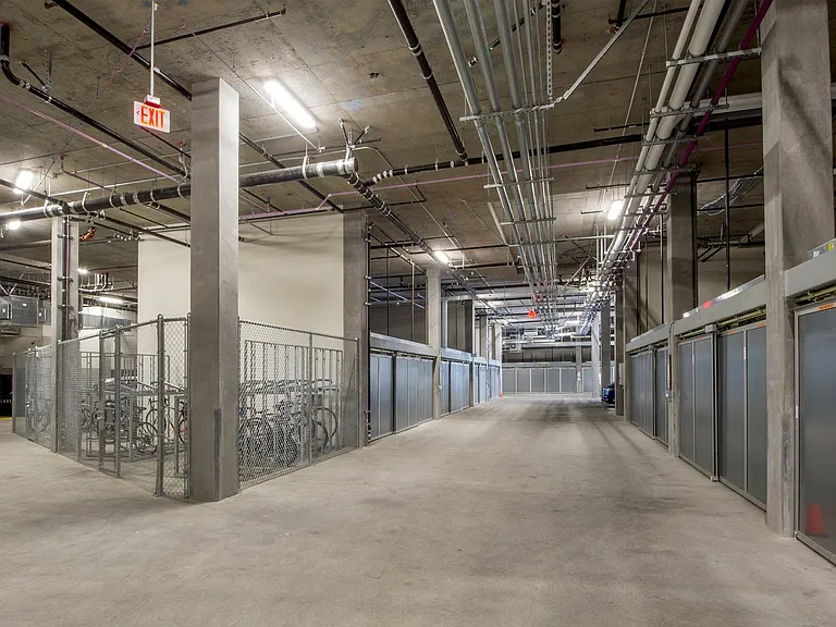 Controlled-access resident parking and bike storage
