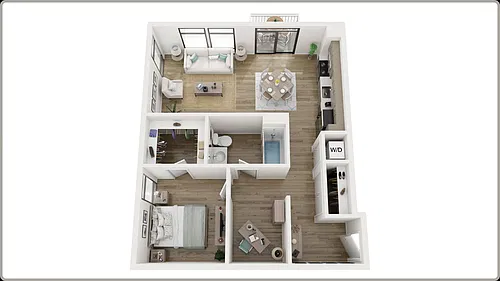 Floor plan 1 Bed+Den East Mt.Views Corner Unit MQ2