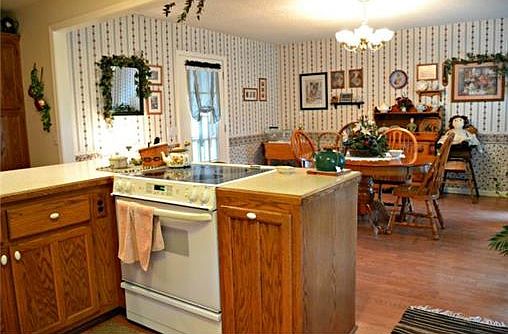 Kitchen Island with Stove and Seating Area