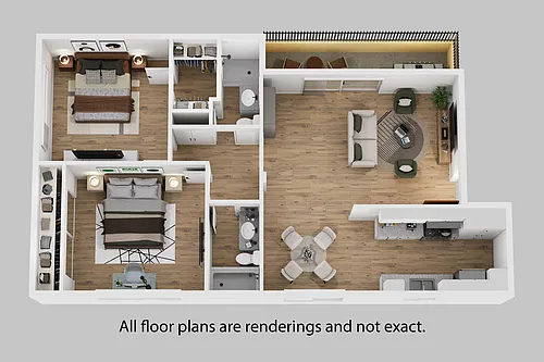 Floor plan 2 Bedroom + 2 Bath