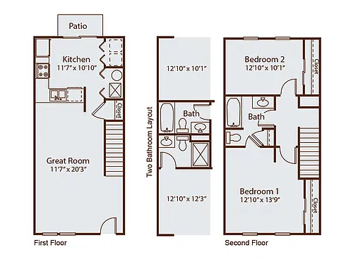 Floor plan Bentley Townhome A
