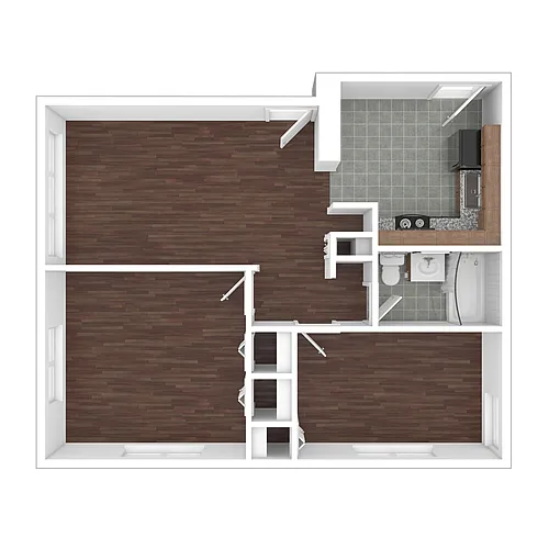 Floor plan Market Rate 2 Bedroom Small