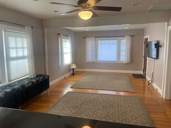 Dining area and living room looking from the kitchen