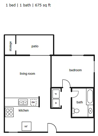 Floor plan Green Leaf 1x1