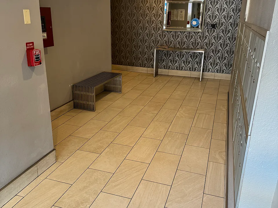 Lobby with mailbox bank