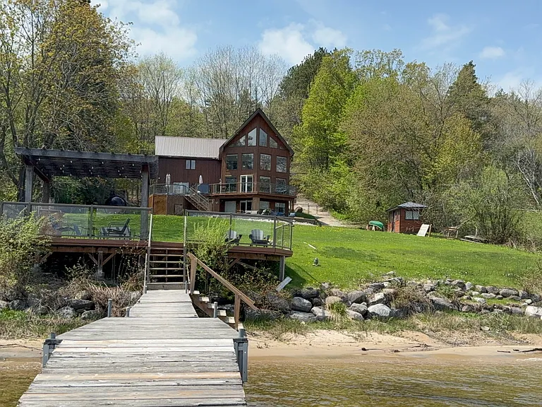 Private beach and view from the dock