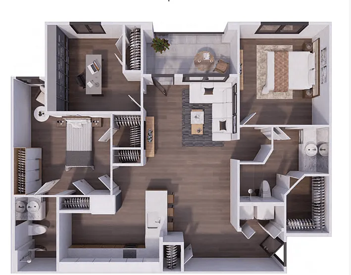 Floor plan B2 Tower With Den