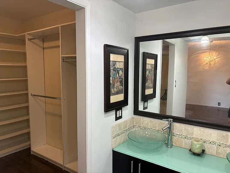 Dual vessel sink vanity in Owner's suite.