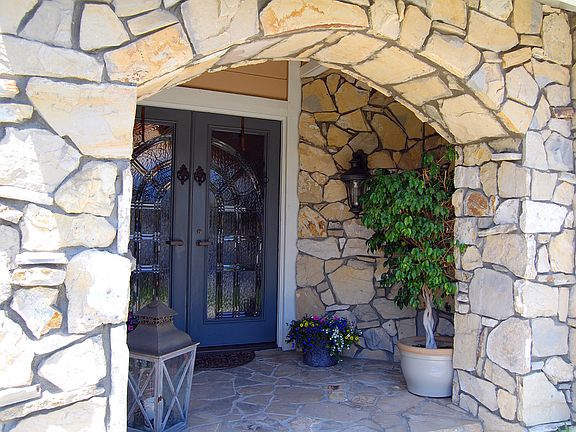 Custom leaded glass doors