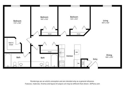 Floor plan 3 Bedroom