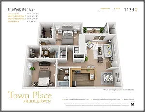 Floor plan The Webster 2x2