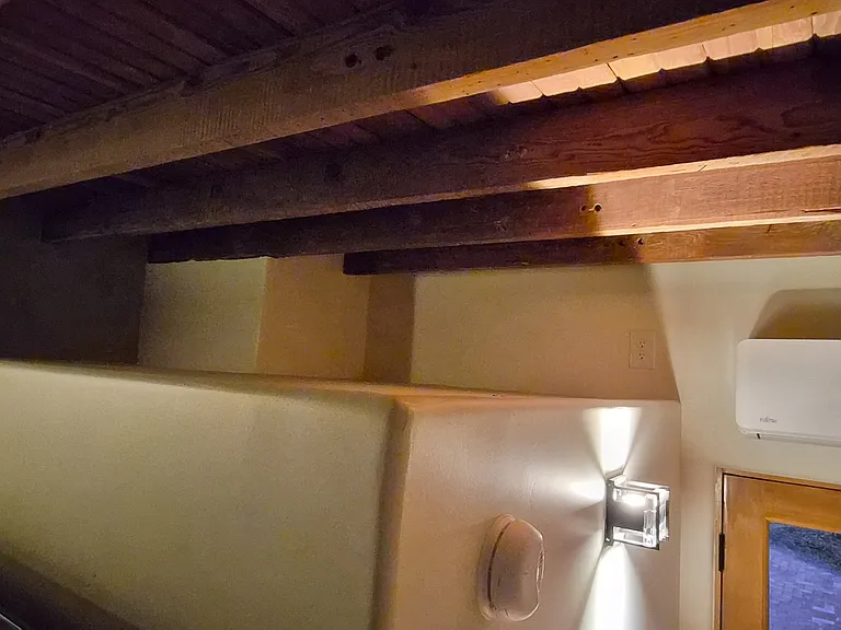 storage space above the bathroom