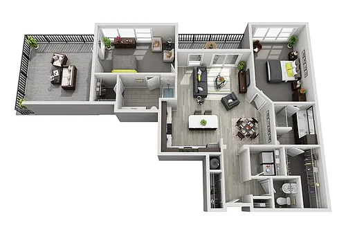 Floor plan E1 (2BR)