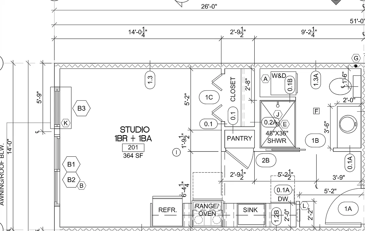 Floor plan Studio 1