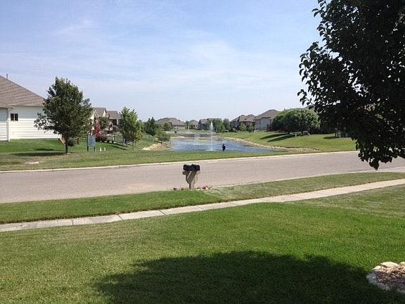 North view of pond with fountain
