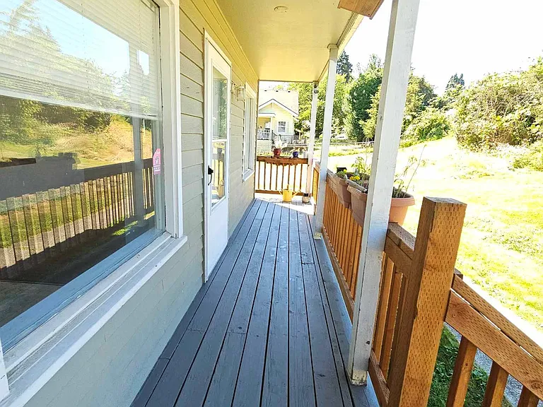 Front porch with planters