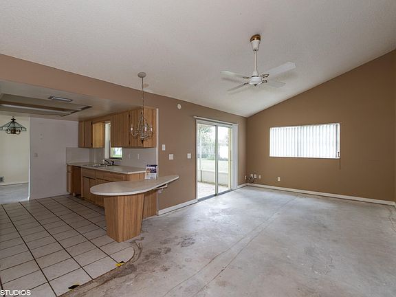 kitchen and family room