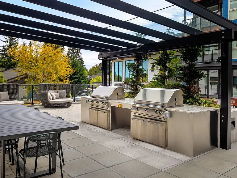 Courtyard with grill area