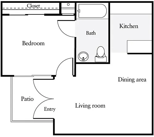 Floor plan 1 Bedroom G