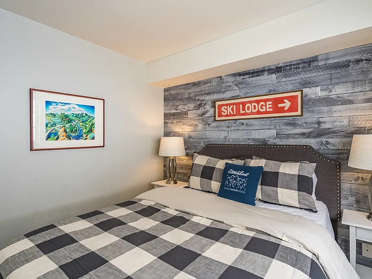 Bedroom 2: Queen bed. Beautiful views and natural light. Bathroom #2 right outside room.