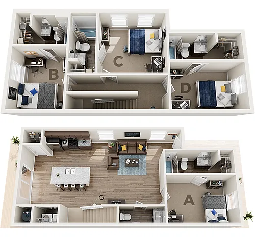Floor plan 4x4.5 Cottage A