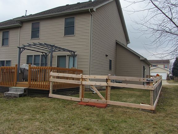 Deck on the back of the home.