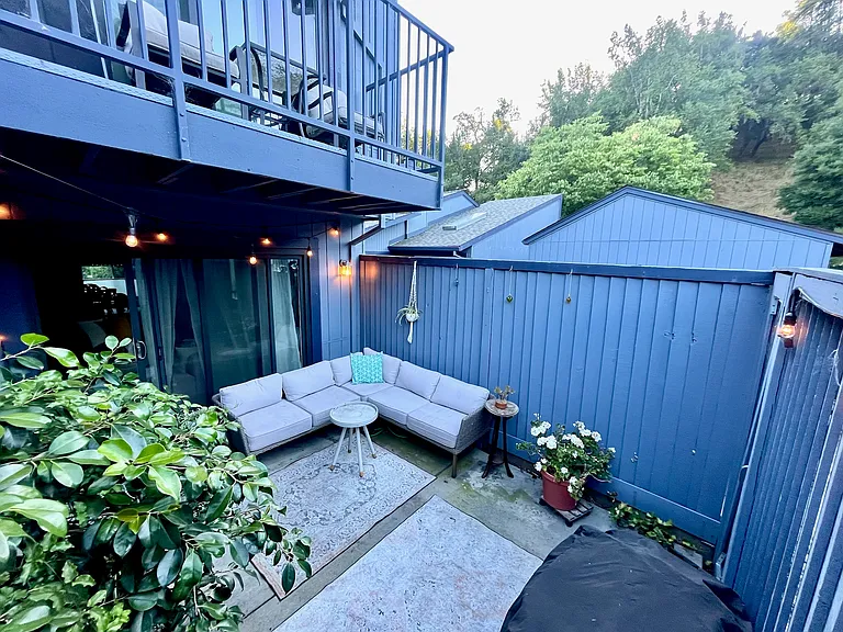 back patio & balcony off primary bedroom