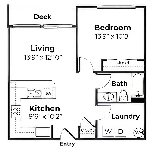 Floor plan 1 Bedroom 1 Bathroom